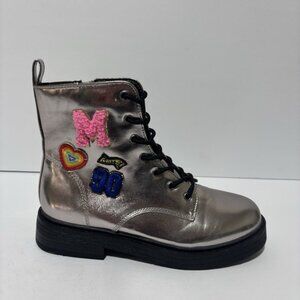 Steve Madden Big Kids’ Nolita Gray Combat Boots, Girls’ Size 5 M